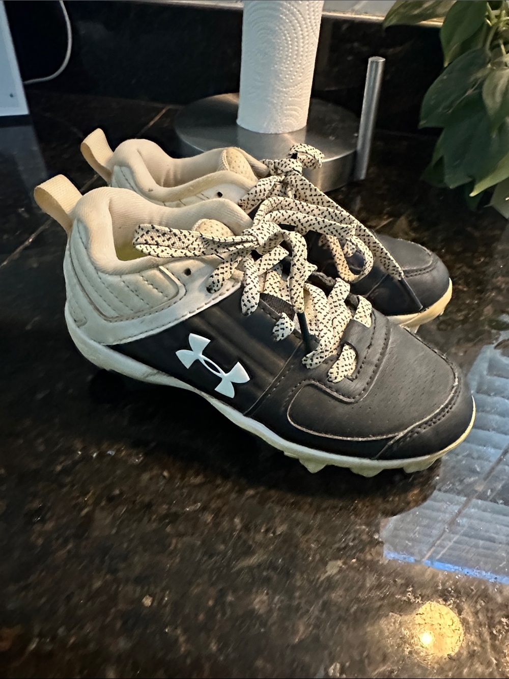 Under Armour Kids Black and White Athletic Sneakers